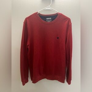 IZOD Men's Sweatshirt Fleece Long Sleeve Crew Neck Classic Red